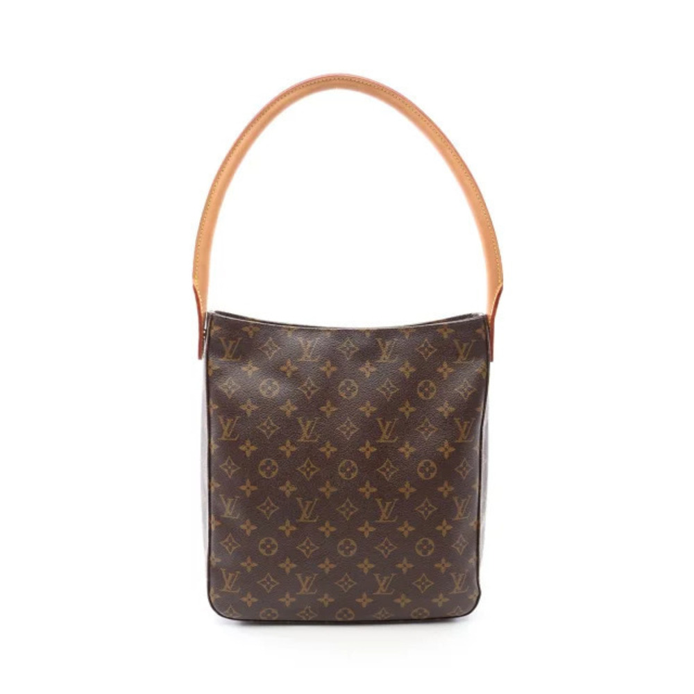 Louis Vuitton Looping Monogram Shoulder Bag Canvas Leather Brown